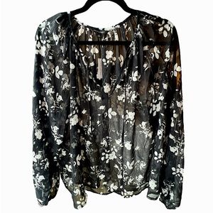 New Banana Republic, sheer floral blouse
